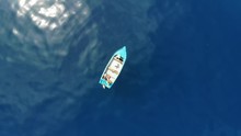 Aerial Of Fisherman On Boat