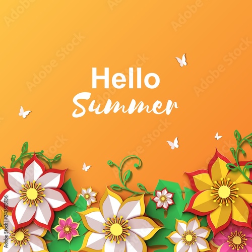 Floral Greeting Card With Happy Womens Day Paper Cut