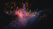 Colorful Powder Exploding On Black Background In Super Slow Motion, Shot With Phantom Flex 4K