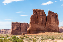 Sandstone Formations In The Entrance Of Arches National Park, Utah