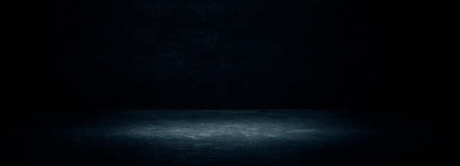Wall Mural - empty black studio room. dark background. abstract dark empty studio room texture. product showcase 