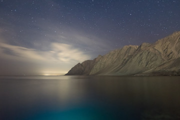 Wall Mural - night landscape with mountaines and sea