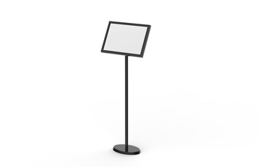 Wall Mural - A3 Poster Stand Floor Display, Stands Snap Frame, Poster Board, Menu Holder, Advertisement Sign Stand On White Background, 3D Illustration