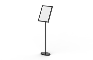 Wall Mural - A3 Poster Stand Floor Display, Stands Snap Frame, Poster Board, Menu Holder, Advertisement Sign Stand On White Background, 3D Illustration