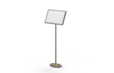 Wall Mural - A3 Poster Stand Floor Display, Stands Snap Frame, Poster Board, Menu Holder, Advertisement Sign Stand On White Background, 3D Illustration