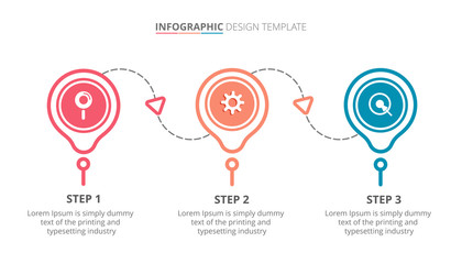 Wall Mural - Process infographic template design with 3 steps - Vector Illustration 