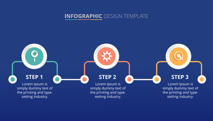 Wall Mural - Process infographic template design with 3 steps - Vector Illustration 