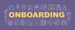 Employee onboarding process word concepts banner