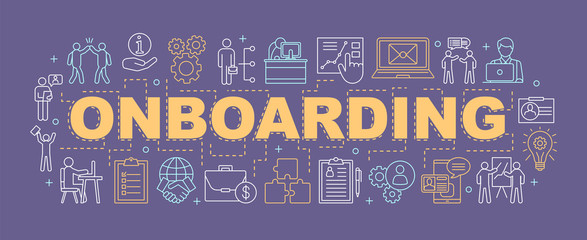 Wall Mural - Employee onboarding process word concepts banner