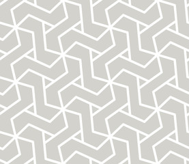 Abstract simple geometric vector seamless pattern with white line texture on grey background. Light gray modern wallpaper, bright tile backdrop, monochrome graphic element