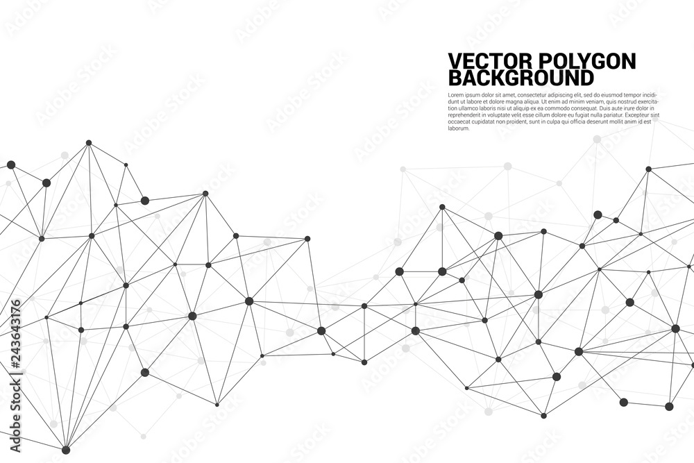 Network Connecting dot polygon background. Concept of Network Business, technology, Data and chemical. Dot connect line abstract background represent futuristic network and data transformation - obrazy, fototapety, plakaty 