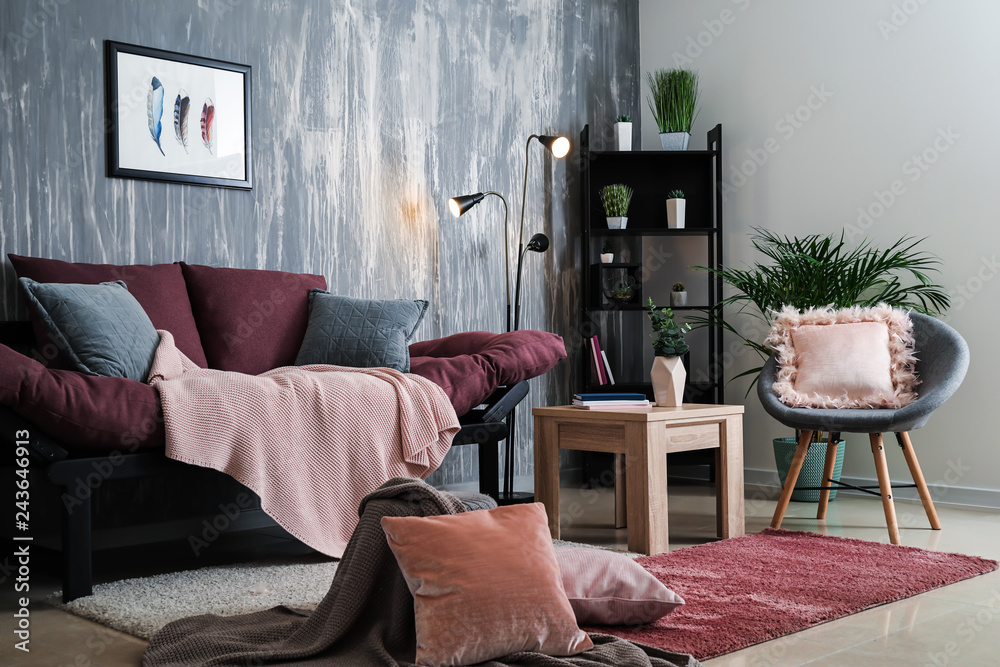 Beautiful interior of modern comfortable room