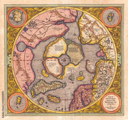 Dekoracja na wymiar  1606-mercator-hondius-mapa-arktyki-pierwsza-mapa-bieguna-polnocnego