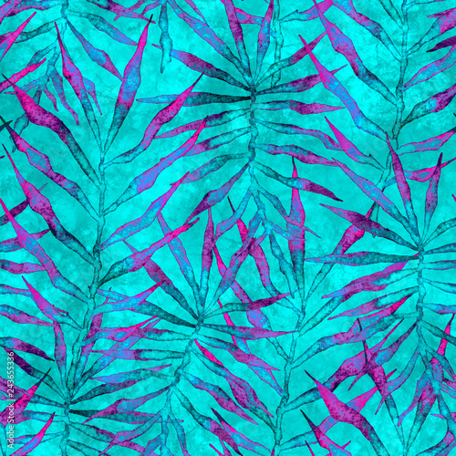 Stoffe zum Nähen Tropical seamless pattern. Watercolor thorny palm