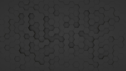 Leinwandbilder - Clear pattern abstract background hexagon black, technology concept connections.