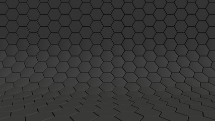 Leinwandbilder - Clear pattern abstract background studio hexagon black, wallpaper futuristic dark Minimalist Black