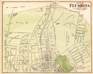 Fototapete - 1873, Beers Map of Part of Flushing, Queens, New York City