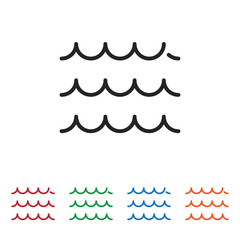 Sticker - Sea waves vector icon