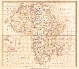 Fototapete - 1799, Clement Cruttwell Map of Africa