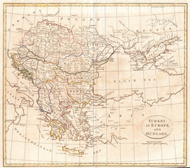  1799, Clement Cruttwell Map of Turkey in Europe