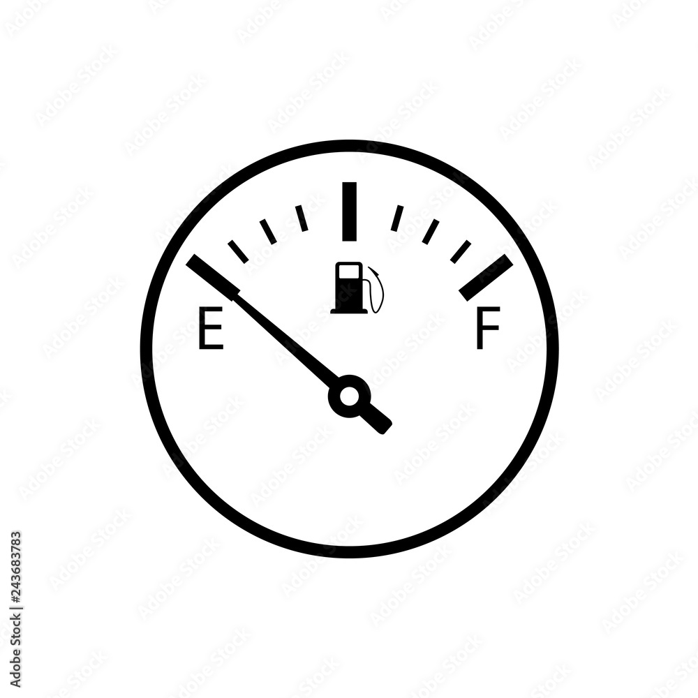 Empty fuel gauge icon. Clipart image isolated on white background Stock  Vector | Adobe Stock, image size:1000x1000