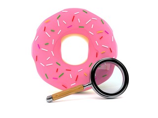 Poster - Donut with magnifying glass