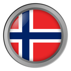 Canvas Print - Flag of Norway round as a button