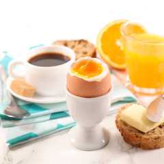 Sticker - breakfast with egg,coffee and fruit