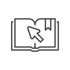 Wall Mural - online education icon of book with learning from e-book or audio book