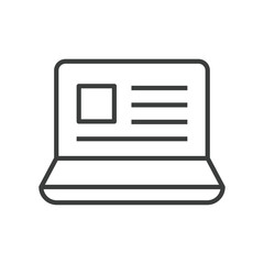 Wall Mural - online education icon of notebook with e-learning from e-book or audio book