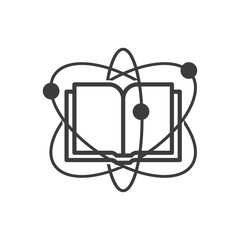 Wall Mural - online education icon of sciences with atom. e-book or audio book