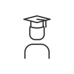 Wall Mural - online education icon graduate student