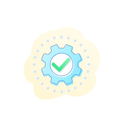 Sticker - Execution vector icon with cogwheel, gear