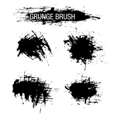 Wall Mural - Vector set of grunge brush strokes.