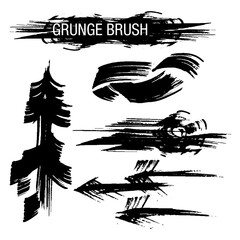 Wall Mural - Vector set of grunge brush strokes.