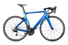 Blue Carbon Racing Sport Road Racer Bike Bicycle Racer Isolated
