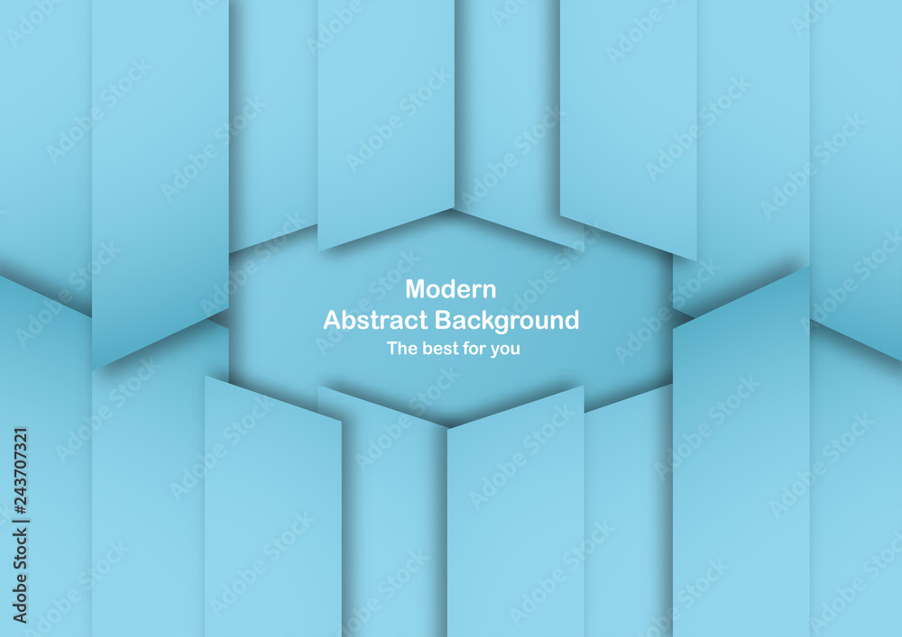 Abstract blue background with pastel color. Template for business presentation, cover, invitation, poster, advertisement, banner. New trend of vector illustration design in 3D paper cut. - obrazy, fototapety, plakaty 
