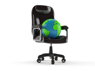 World globe on business chair