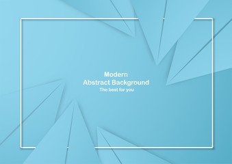 Wall Mural - Abstract blue background with pastel color. Template for business presentation, cover, invitation, poster, advertisement, banner. New trend of vector illustration design in 3D paper cut.