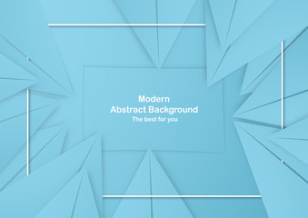 Wall Mural - Abstract blue background with pastel color. Template for business presentation, cover, invitation, poster, advertisement, banner. New trend of vector illustration design in 3D paper cut.