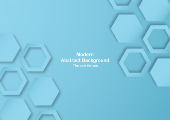 Wall Mural - Abstract blue background with pastel color. Template for business presentation, cover, invitation, poster, advertisement, banner. New trend of vector illustration design in 3D paper cut.