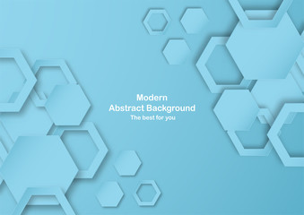 Wall Mural - Abstract blue background with pastel color. Template for business presentation, cover, invitation, poster, advertisement, banner. New trend of vector illustration design in 3D paper cut.