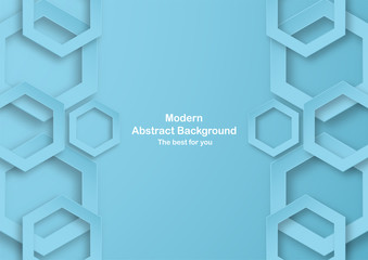 Wall Mural - Abstract blue background with pastel color. Template for business presentation, cover, invitation, poster, advertisement, banner. New trend of vector illustration design in 3D paper cut.