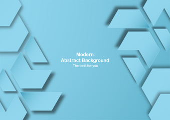 Wall Mural - Abstract blue background with pastel color. Template for business presentation, cover, invitation, poster, advertisement, banner. New trend of vector illustration design in 3D paper cut.