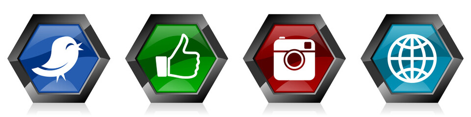 Poster - social media vector icons