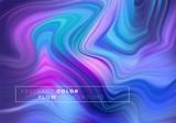 Fototapeta Panele - Modern colorful flow poster. Wave Liquid shape in black color background. Art design for your design project. Vector illustration