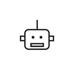 Aufkleber - Angry bot line icon. Robot head, device, mobile. Chat bot concept. Vector illustration can be used for topics like technology, mobile, internet