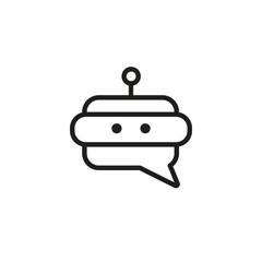 Aufkleber - Messenger bot line icon. Robot head, device, mobile. Chat bot concept. Vector illustration can be used for topics like technology, mobile, internet