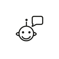 Aufkleber - Talking bot line icon. Robot head, device, mobile. Chat bot concept. Vector illustration can be used for topics like technology, mobile, internet