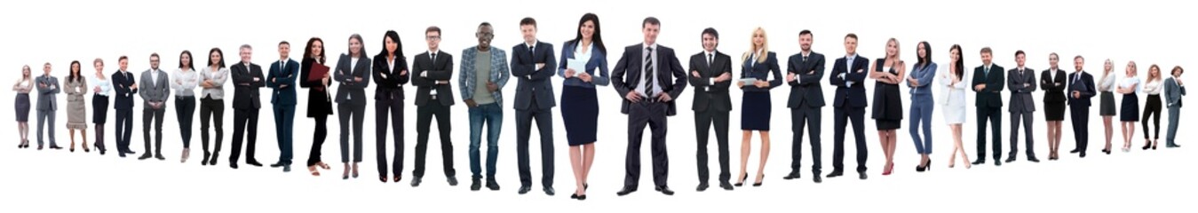 Sticker - panoramic photo of a group of confident business people.